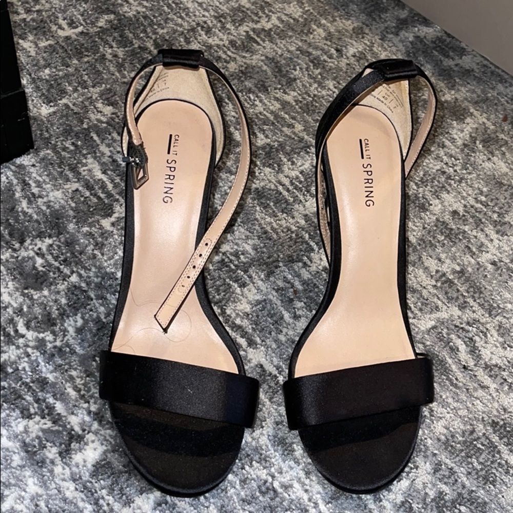 Satin strap heels